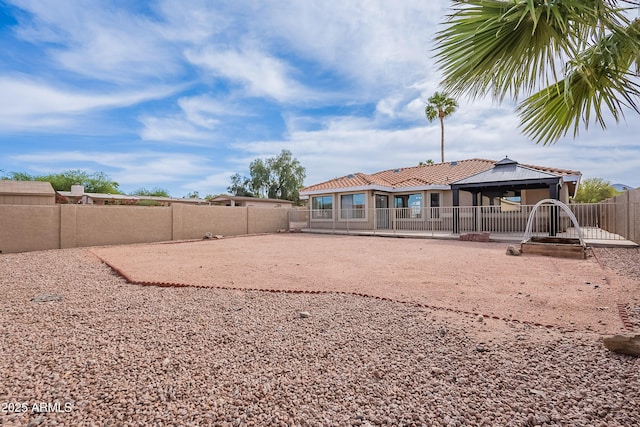 17207 E El Pueblo Blvd, Fountain Hills, AZ 85268 - back of house featuring a patio area, a fenced backyard, a gazebo, and a tile roof