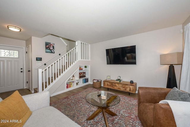 living room featuring hardwood / wood-style floors