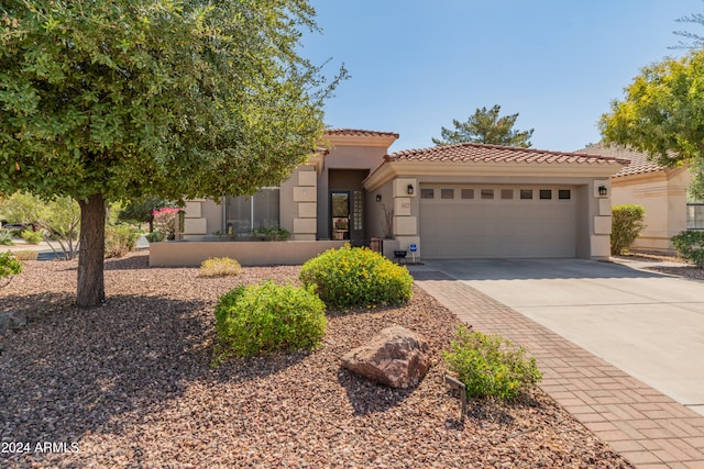 view of front of house with a garage