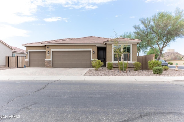 view of front of house with a garage