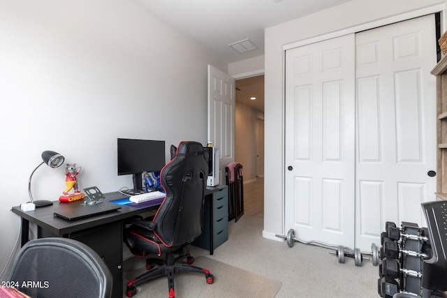 view of carpeted office