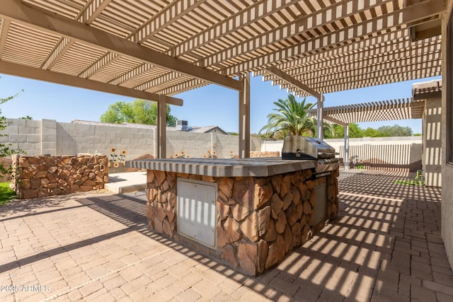 8256 W Bloomfield Rd, Peoria, AZ 85381 - fenced backyard featuring a patio area and a pergola