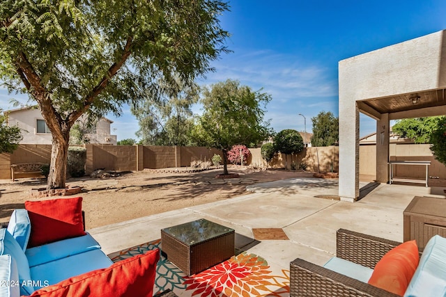 view of patio / terrace with an outdoor hangout area