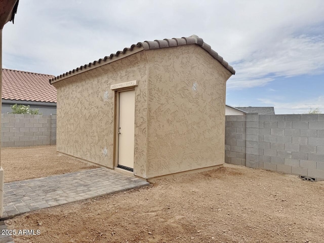 15422 S Sequoia Cir, Arizona City, AZ 85123 - view of outbuilding with an outbuilding and a fenced backyard