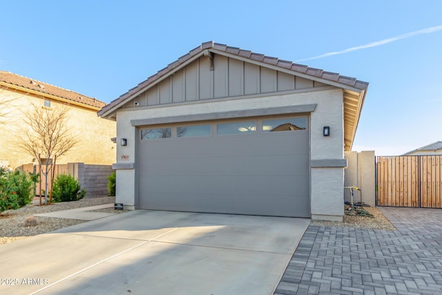 exterior space featuring a garage