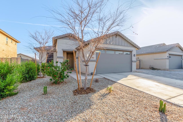 view of front of house with a garage