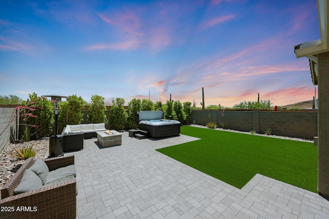 29339 N 135th Dr, Peoria, AZ 85383 - view of patio / terrace with an outdoor hangout area and a hot tub