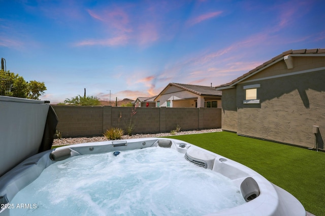 29339 N 135th Dr, Peoria, AZ 85383 - yard at dusk featuring a hot tub