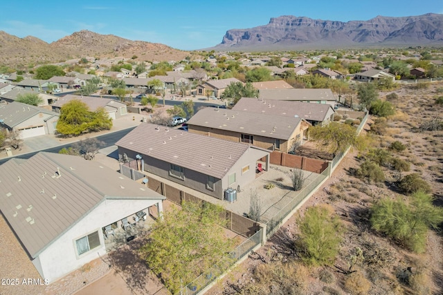 bird's eye view with a mountain view