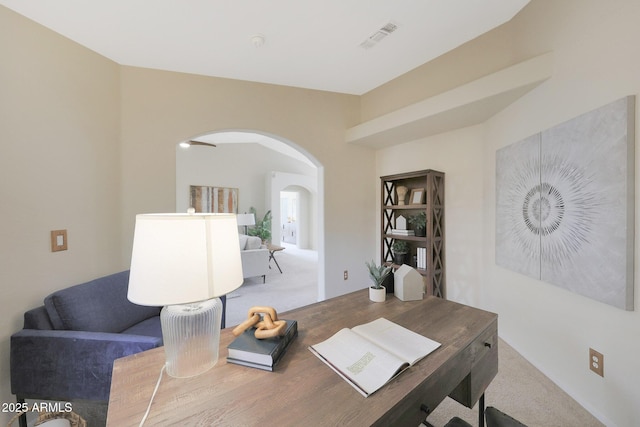 2627 E Gary Way, Phoenix, AZ 85042 - carpeted office space with arched walkways