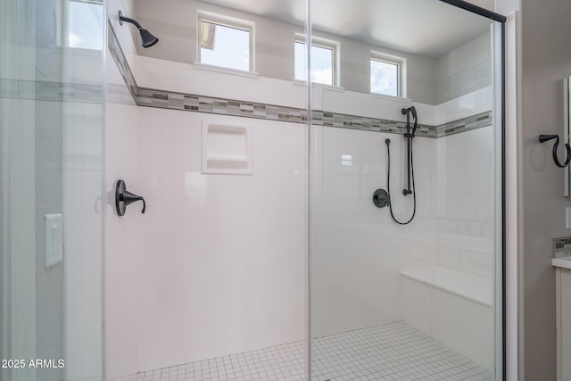 full bathroom with a stall shower