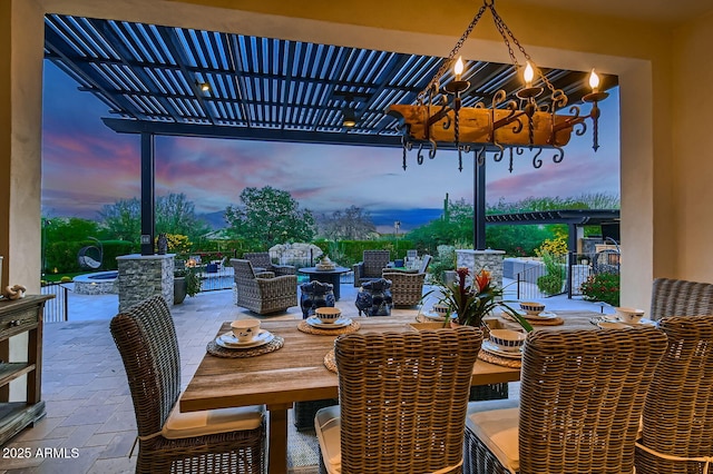 28609 N Cottonwood Basin Dr, Rio Verde, AZ 85263 - dining room featuring a chandelier and stone tile floors