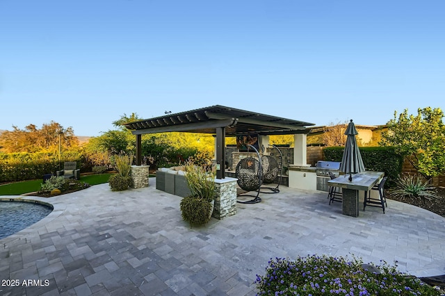 28609 N Cottonwood Basin Dr, Rio Verde, AZ 85263 - view of patio with a pergola and an outdoor living space