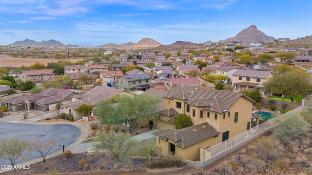 aerial view featuring a mountain view