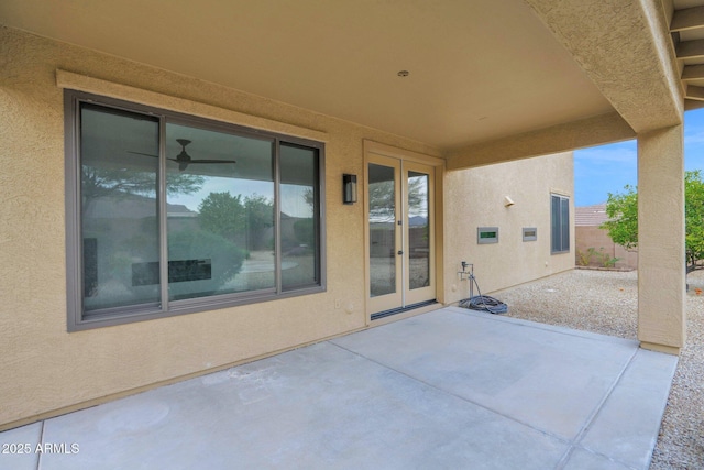 view of patio featuring french doors