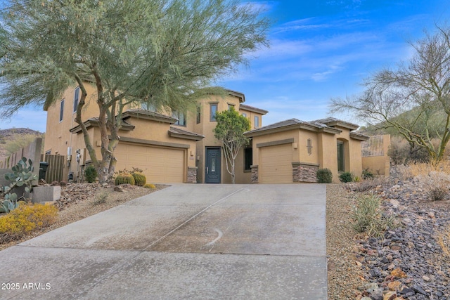 view of front of property featuring a garage