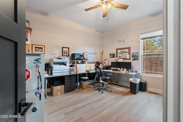 1305 N 22nd Ave, Show Low, AZ 85901 - office area with ceiling fan and wood finished floors