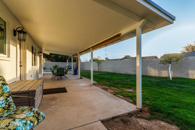 view of patio / terrace featuring a fenced backyard