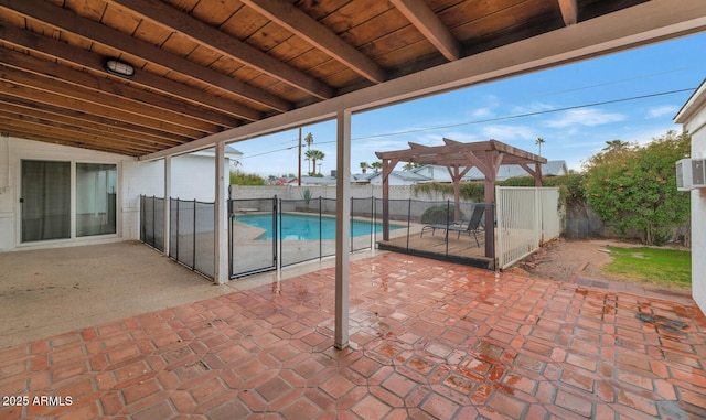 view of pool featuring a pergola and a patio area