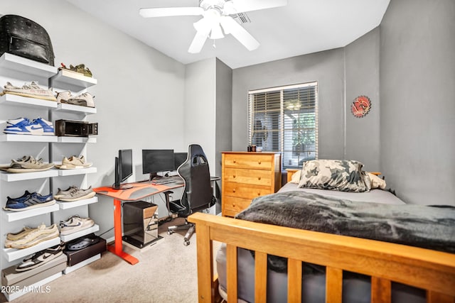 21604 E Calle De Flores, Queen Creek, AZ 85142 - carpeted bedroom featuring a ceiling fan