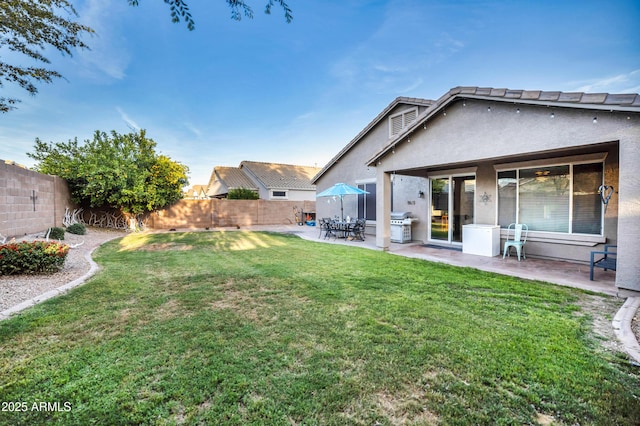 21604 E Calle De Flores, Queen Creek, AZ 85142 - view of yard featuring a fenced backyard and a patio