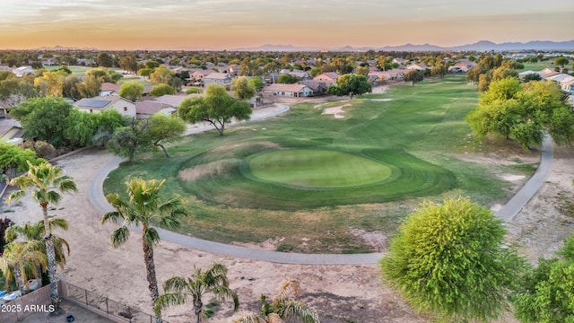 21604 E Calle De Flores, Queen Creek, AZ 85142 - bird's eye view with golf course view, a mountain view, and a residential view