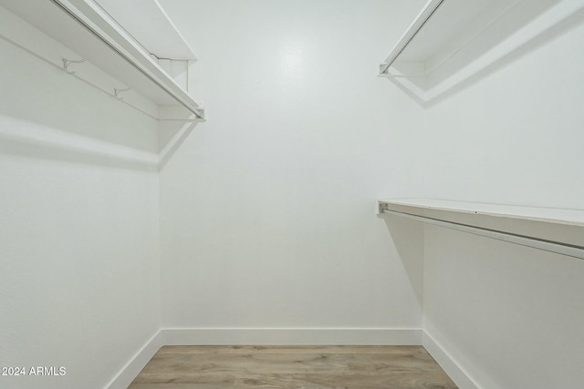 spacious closet featuring light hardwood / wood-style floors