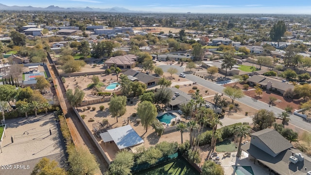 bird's eye view with a mountain view