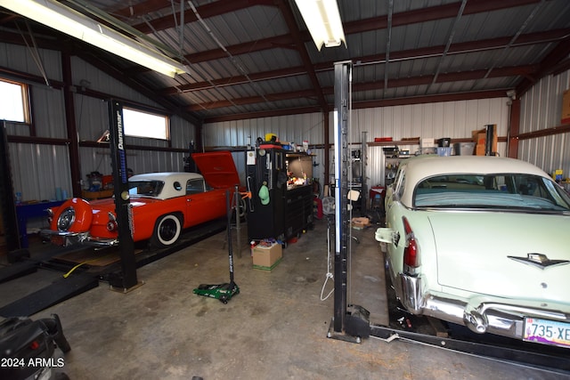 view of garage