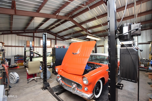 view of garage