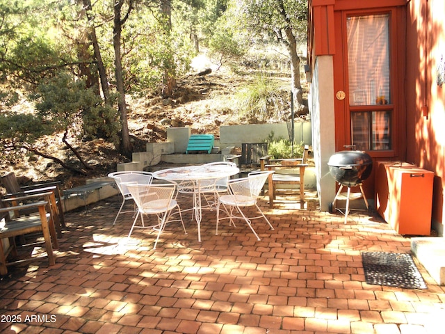 view of patio with grilling area