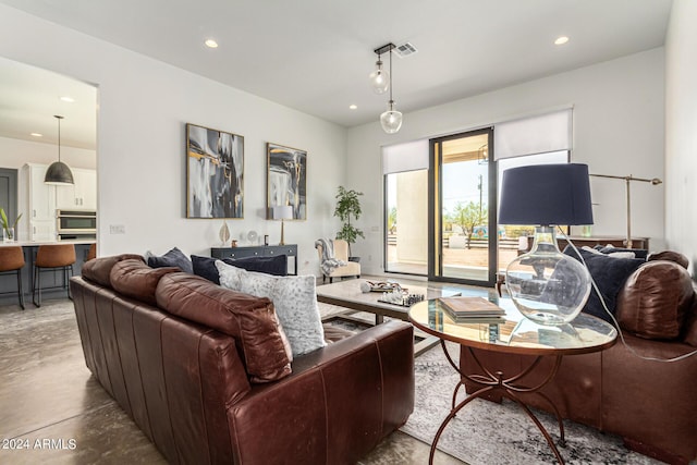 23008 E Galveston St, Mesa, AZ 85212 - living area featuring recessed lighting and finished concrete floors