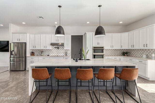 23008 E Galveston St, Mesa, AZ 85212 - kitchen with white cabinetry, visible vents, and stainless steel appliances