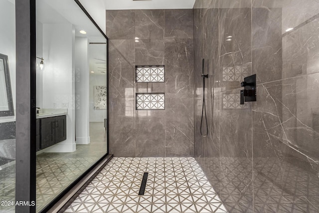 23008 E Galveston St, Mesa, AZ 85212 - full bathroom with a walk in shower and vanity