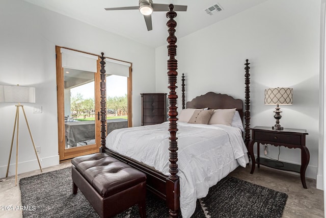 23008 E Galveston St, Mesa, AZ 85212 - bedroom featuring a ceiling fan, baseboards, access to outside, and visible vents