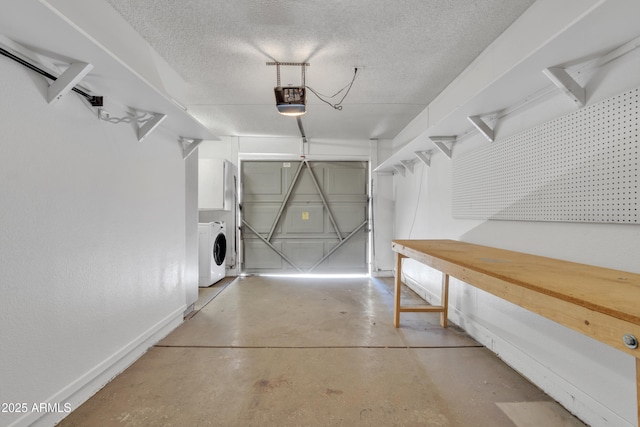 garage with baseboards and a garage door opener