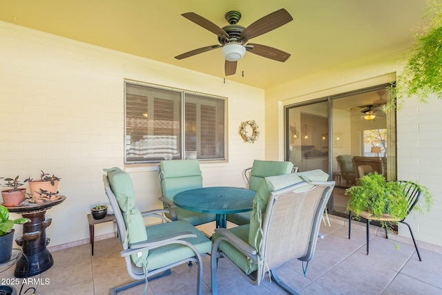 view of patio with ceiling fan