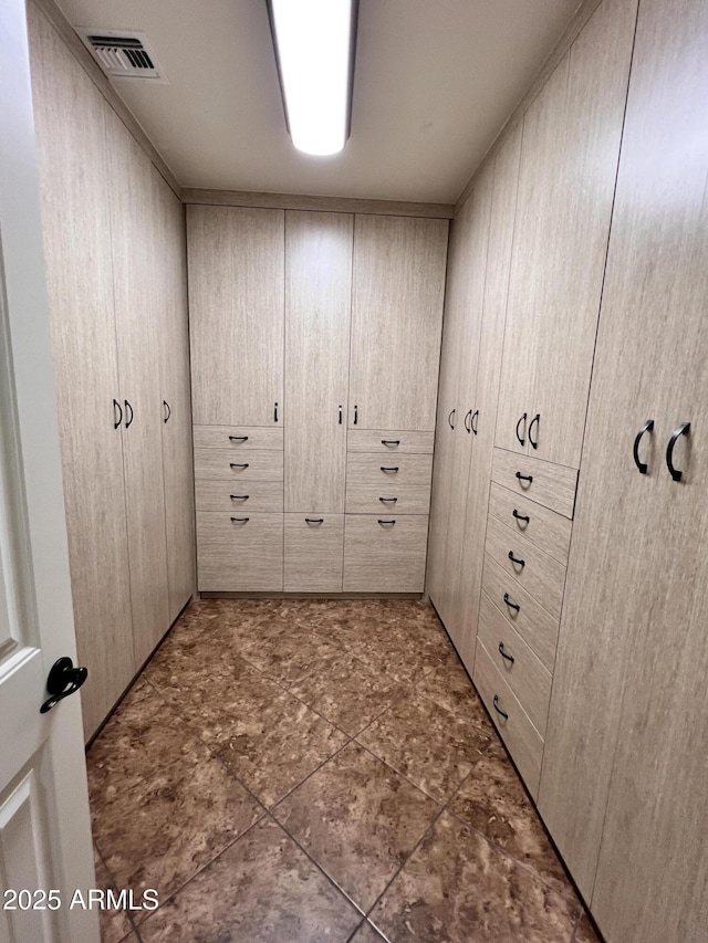 spacious closet featuring visible vents