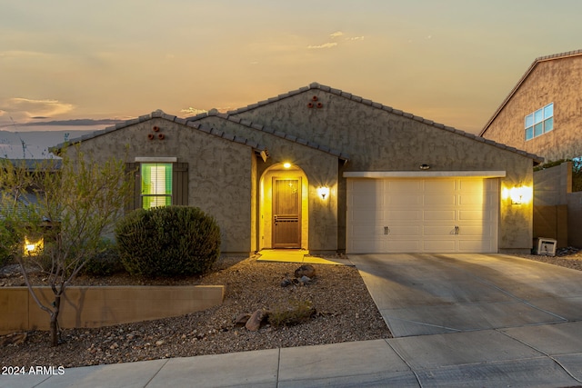 view of front facade with a garage