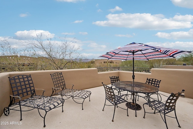 view of patio with outdoor dining space