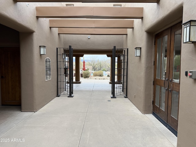 corridor with french doors