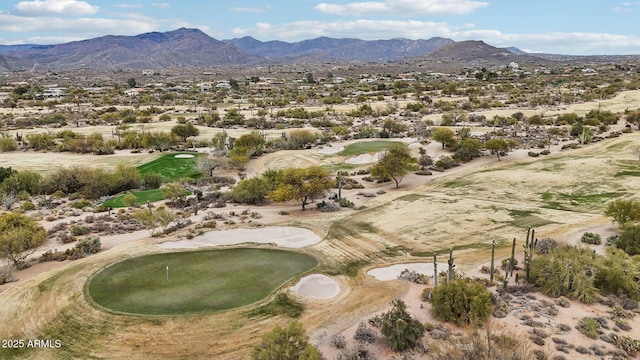 aerial view with a mountain view