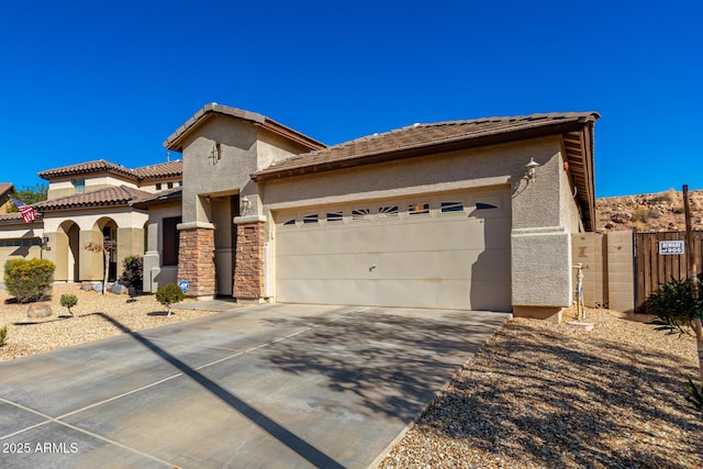 view of front of house with a garage