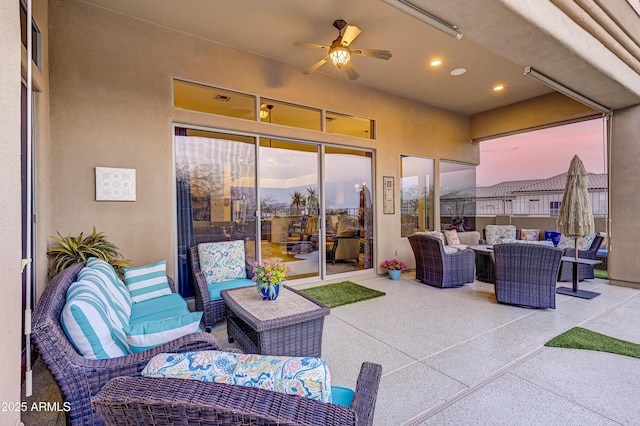 view of patio / terrace featuring an outdoor living space