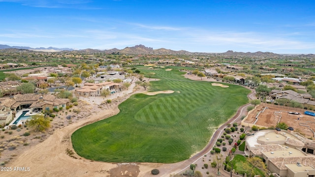 bird's eye view with a mountain view