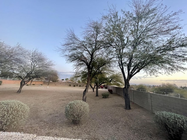 view of yard featuring fence