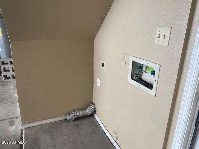 washroom with washer hookup, laundry area, hookup for an electric dryer, and baseboards