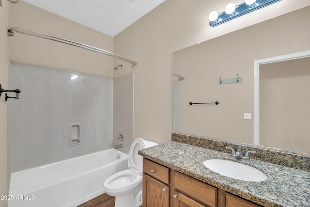 11318 W Monte Vista Rd, Avondale, AZ 85392 - bathroom featuring vanity, shower / bathtub combination, and wood finished floors
