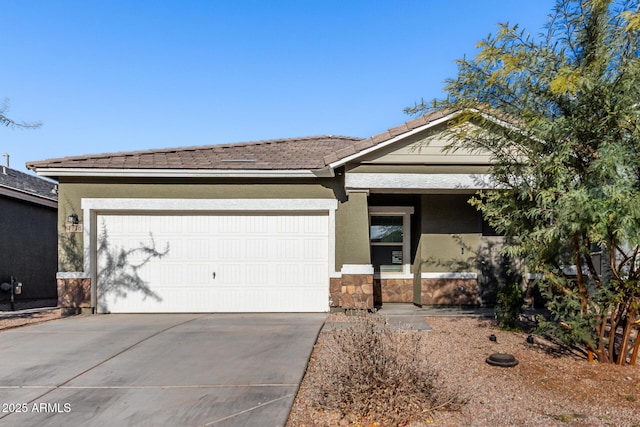 ranch-style house featuring a garage