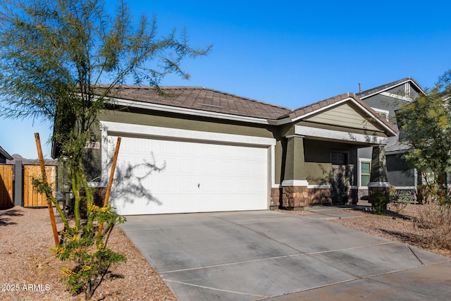 single story home featuring a garage